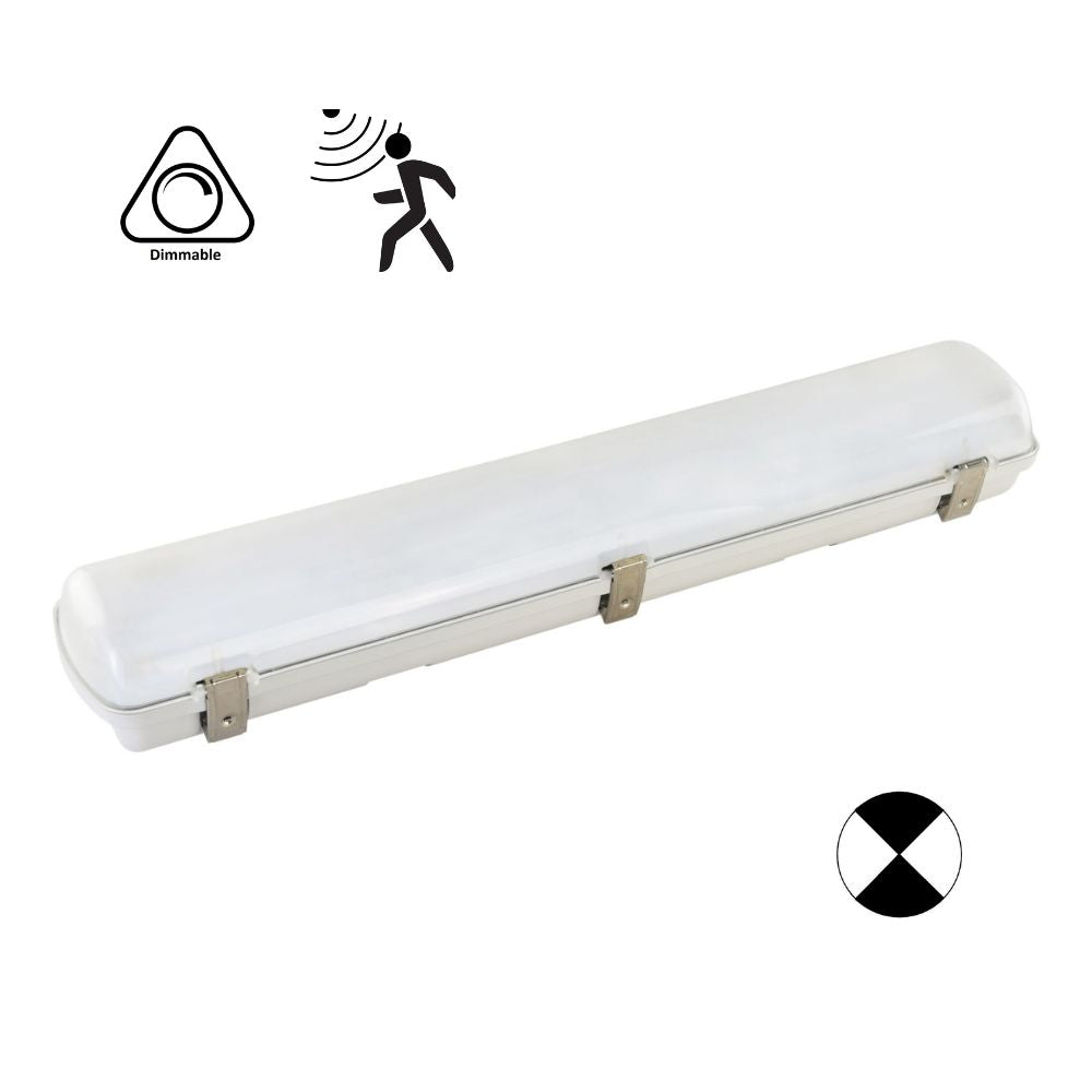 Domus HYDRO-60-EM LED Batten Light - 7.5W/15W, 600mm, Tri-Colour, IP65, Weatherproof, Optional Sensor, Emergency-Domus Lighting-Ozlighting.com.au