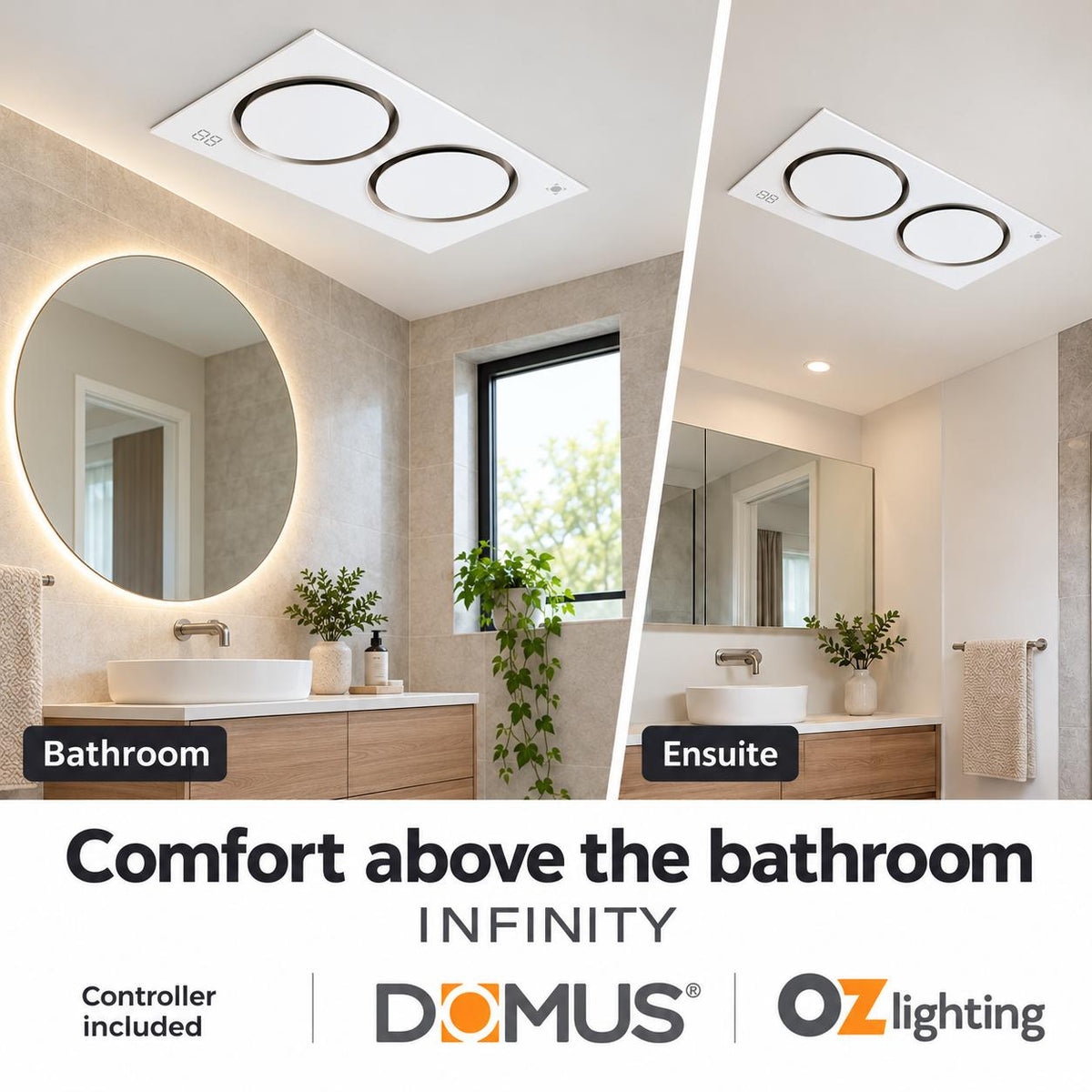 Domus INFINITY 6-in-1 Premium PTC Bathroom Heater-Domus Lighting-Ozlighting.com.au