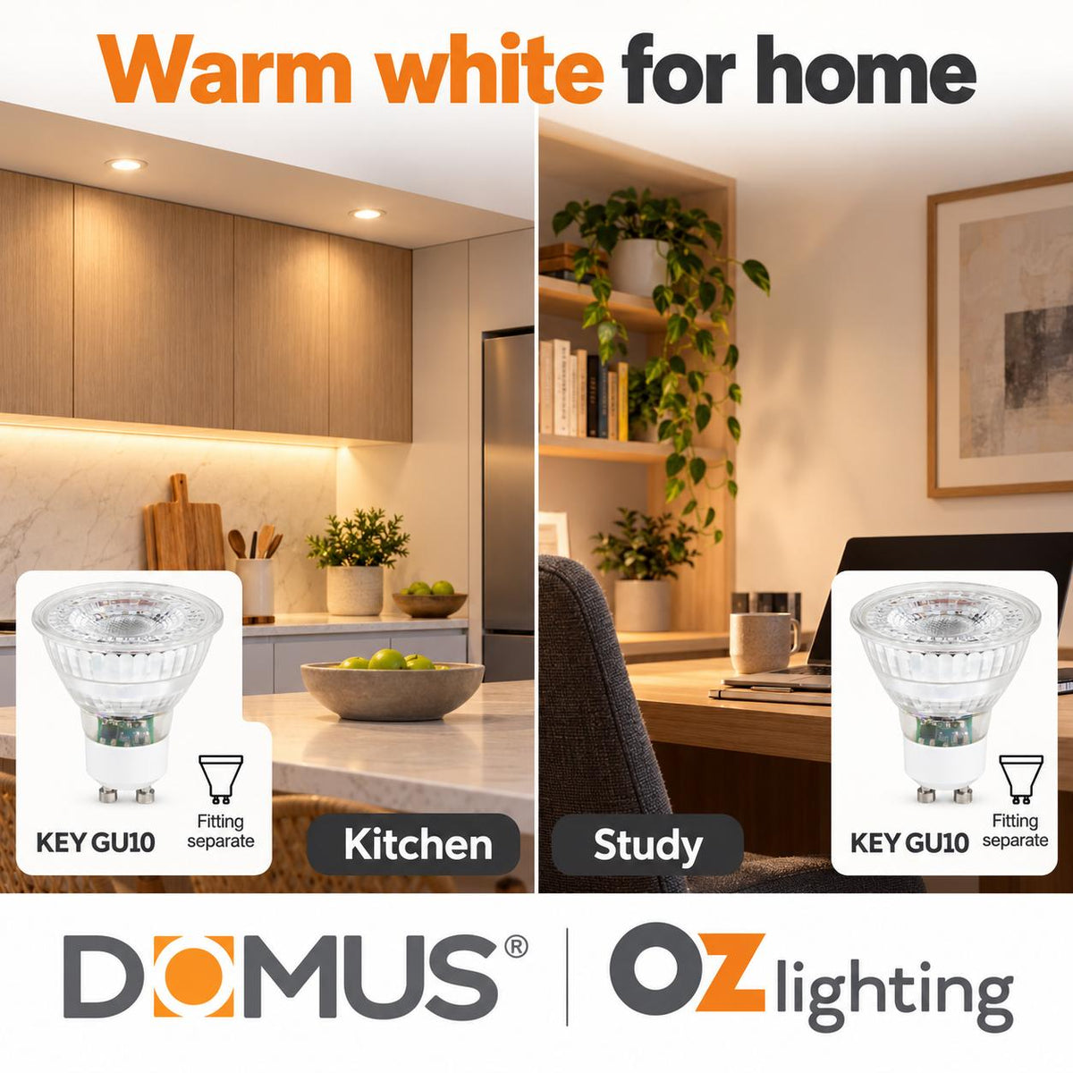 Domus KEY-GU10-GLASS LED Globe - 6W, GU10, Dimmable, Glass-Domus Lighting-Ozlighting.com.au