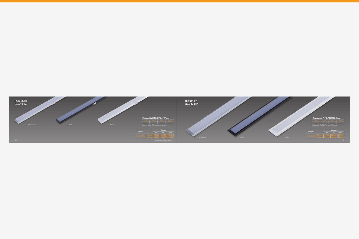 Domus LP-2410 Aluminium LED Profile - Surface / Recessed-Domus Lighting-Ozlighting.com.au