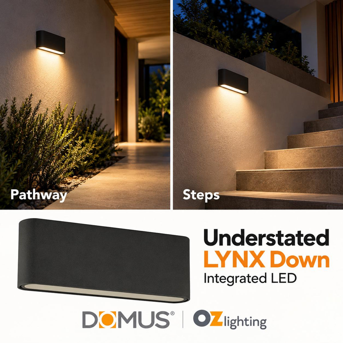 Domus LYNX LED Wall Light - 7W, 240V-Domus Lighting-Ozlighting.com.au