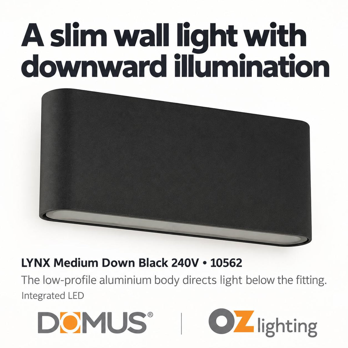 Domus LYNX LED Wall Light - 7W, 240V-Domus Lighting-Ozlighting.com.au