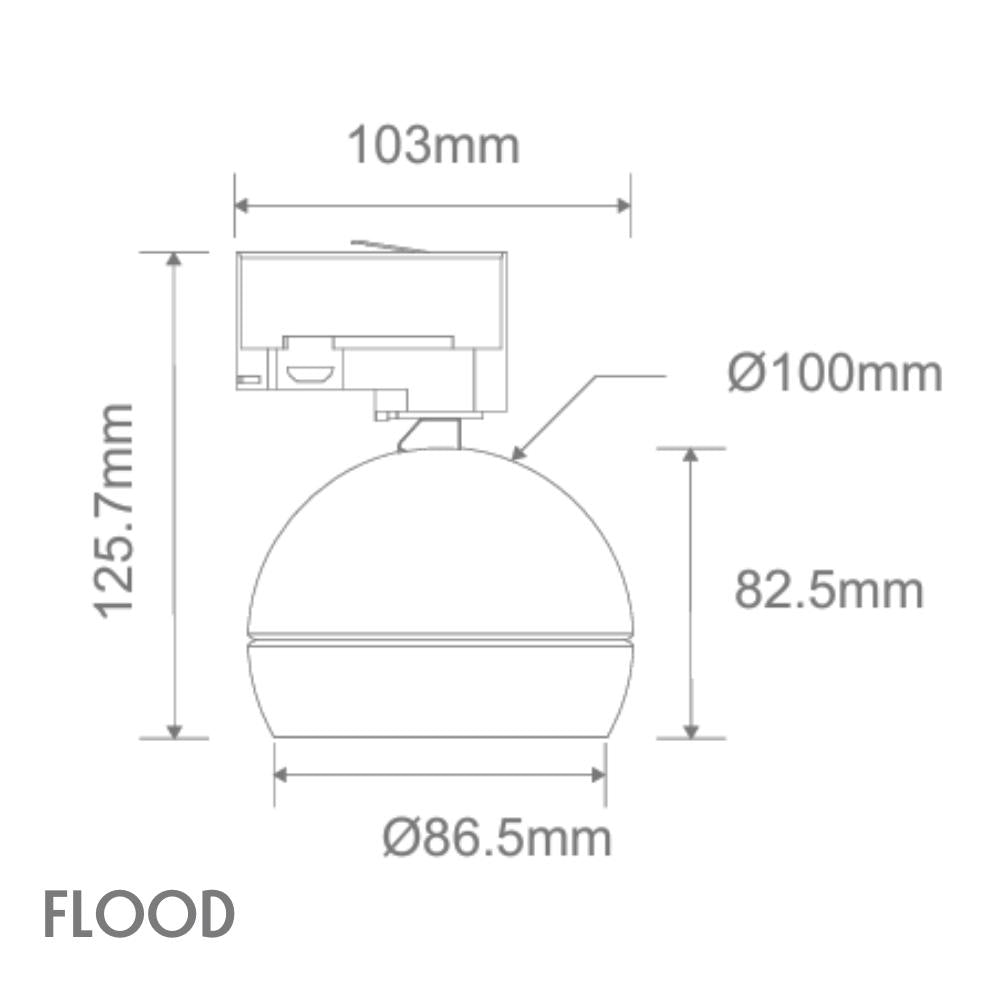 Domus MOON-TRK-FLOOD Tri-Colour LED Track Light - White-Domus Lighting-Ozlighting.com.au