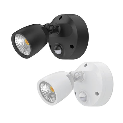 Domus MURO-ECO-10S - 10W LED Tri-Colour Single Head Exterior Polycarbonate Coastal Spotlight With Slimline Sensor IP65-Domus Lighting-Ozlighting.com.au