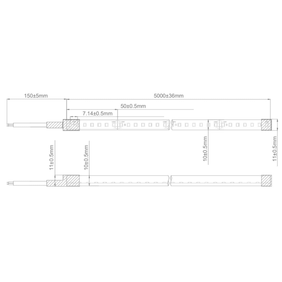 Domus NEON-14.4-T Top-View Neon LED Strip 24V IP66 - 5m Roll-Domus Lighting-Ozlighting.com.au
