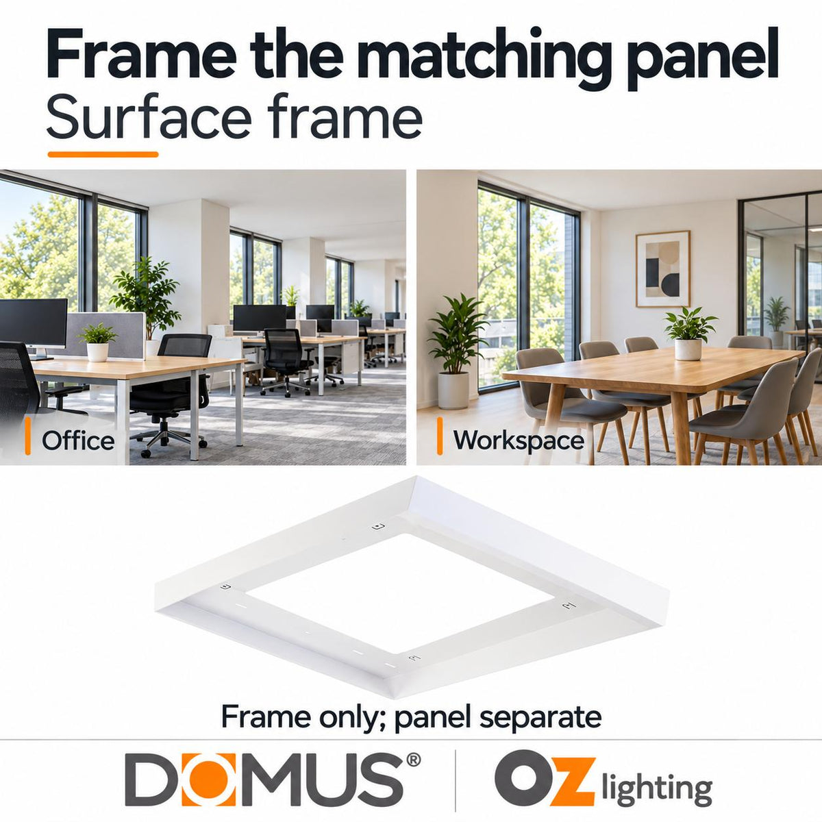 Domus PANEL-SM-KIT-303-BLT Panel Frame - 312x312mm Surface Mounted-Domus Lighting-Ozlighting.com.au