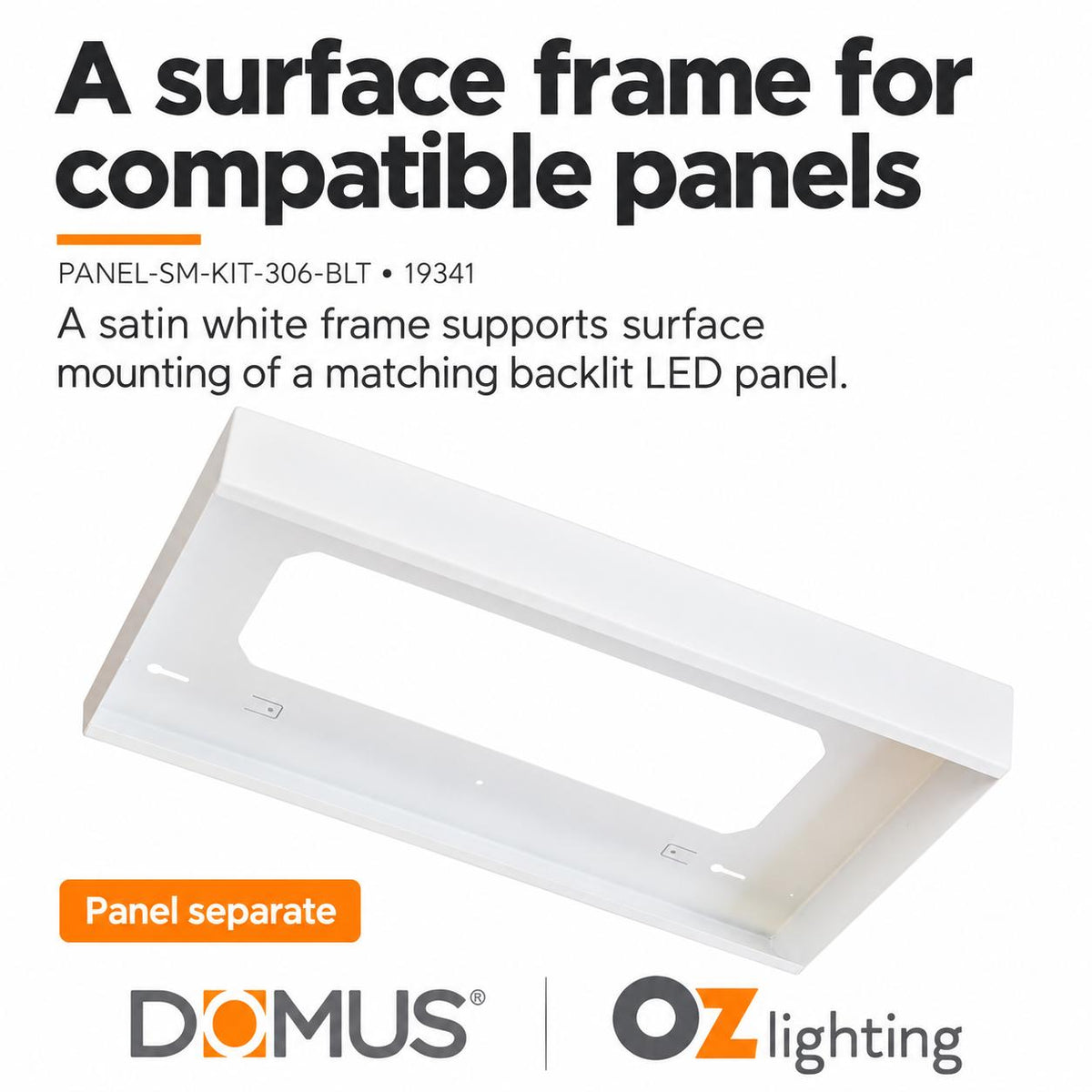 Domus PANEL-SM-KIT-306-BLT Panel Frame - 612x312mm Surface Mounted-Domus Lighting-Ozlighting.com.au