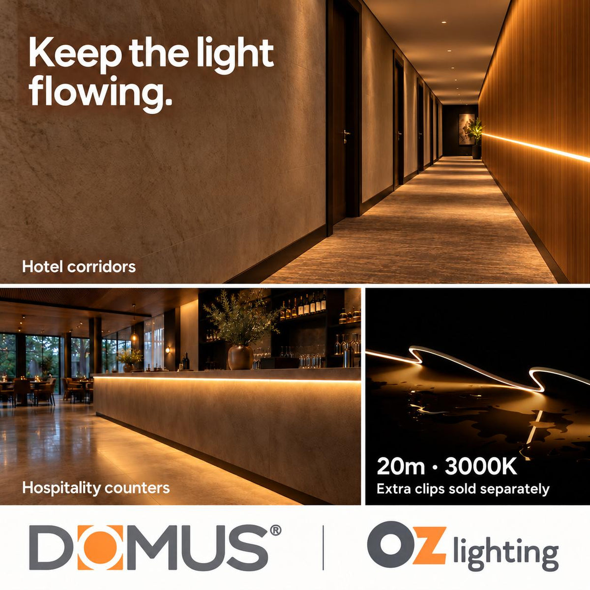 Domus PLEO 20 Metre 7.2W/m Warm White Outdoor Strip and Driver Bundle-Domus Lighting-Ozlighting.com.au