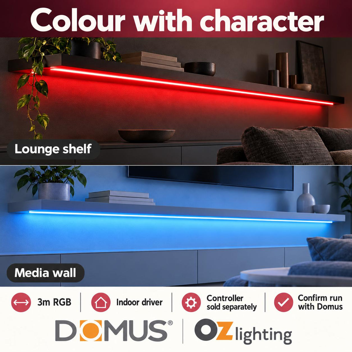 Domus PLEO 3 Metre 14.4W/m RGB Outdoor Strip and Driver Bundle-Domus Lighting-Ozlighting.com.au