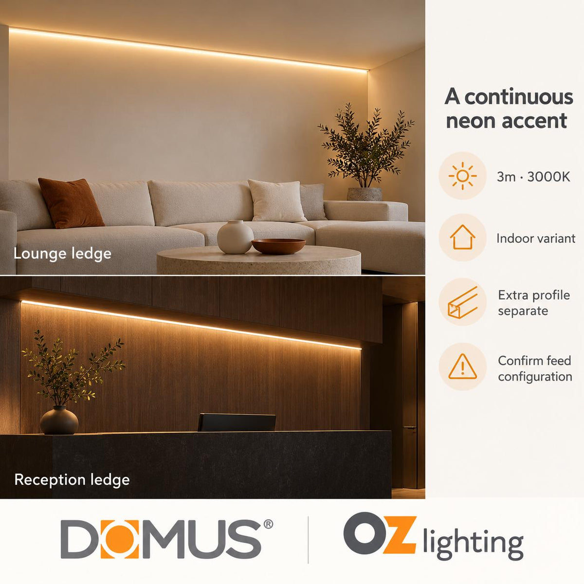 Domus PLEO 3 Metre 14.4W/m Warm White Outdoor Strip and Driver Bundle-Domus Lighting-Ozlighting.com.au