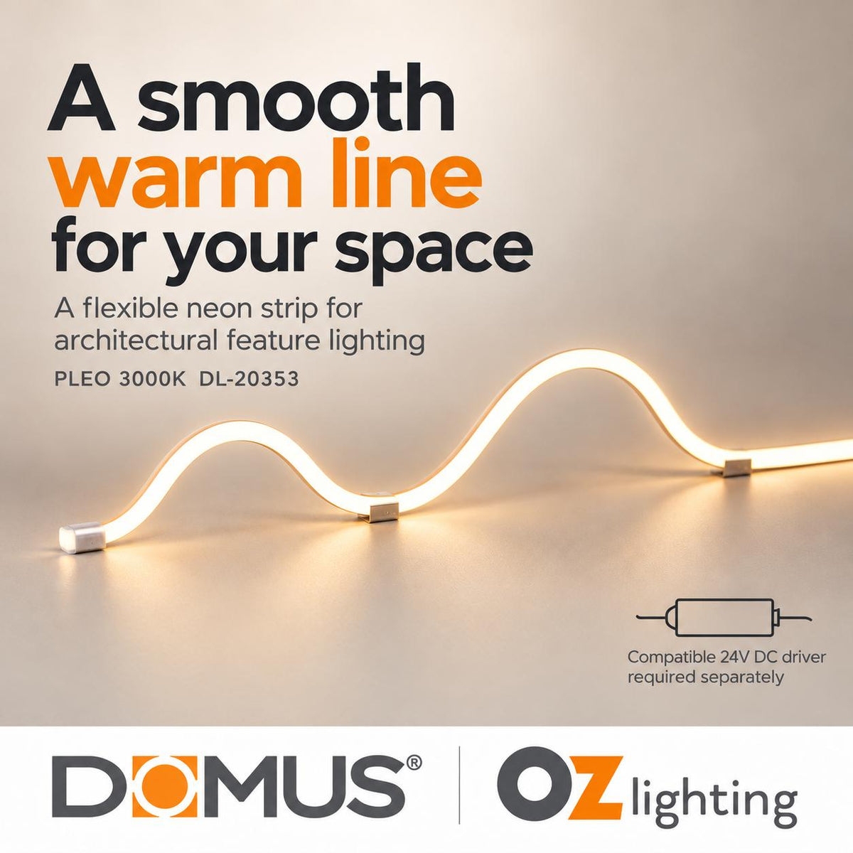 Domus PLEO LED Strip - 14.4W, 24V, Neon, IP66 - DRIVER REQUIRED-Domus Lighting-Ozlighting.com.au