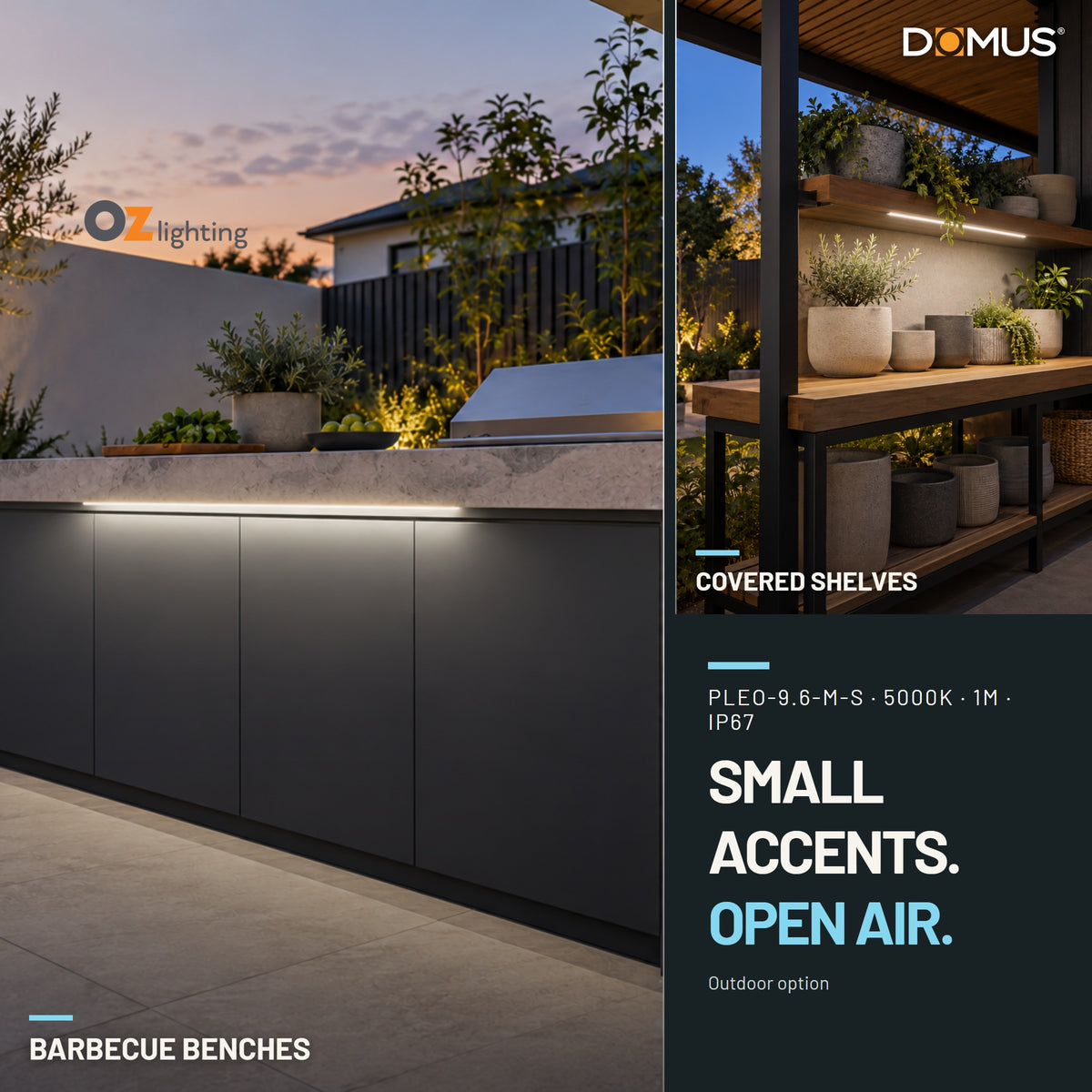 Domus PLEO Micro 1 Metre 9.6W/m Cool White Outdoor Strip and Driver Bundle-Domus Lighting-Ozlighting.com.au