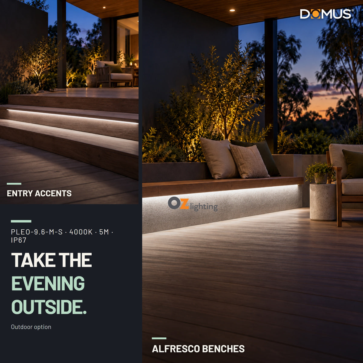 Domus PLEO-9.6-M-S LED Strip & Driver Bundle - 4000K, IP67, 5m-Domus Lighting-Ozlighting.com.au