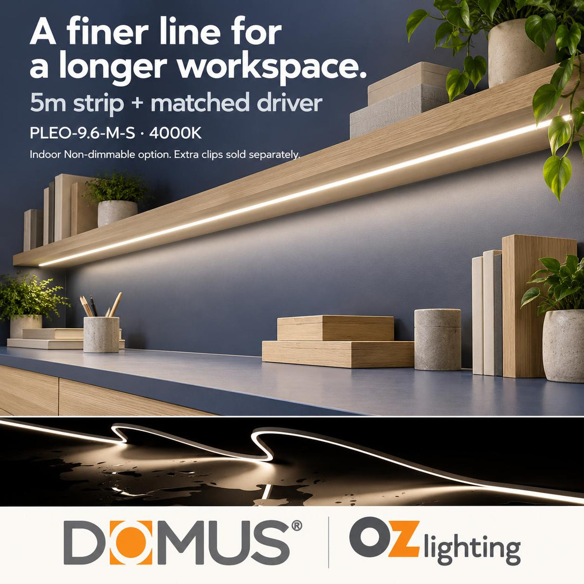 Domus PLEO Micro 5 Metre 9.6W/m Neutral White Outdoor Strip and Driver Bundle-Domus Lighting-Ozlighting.com.au