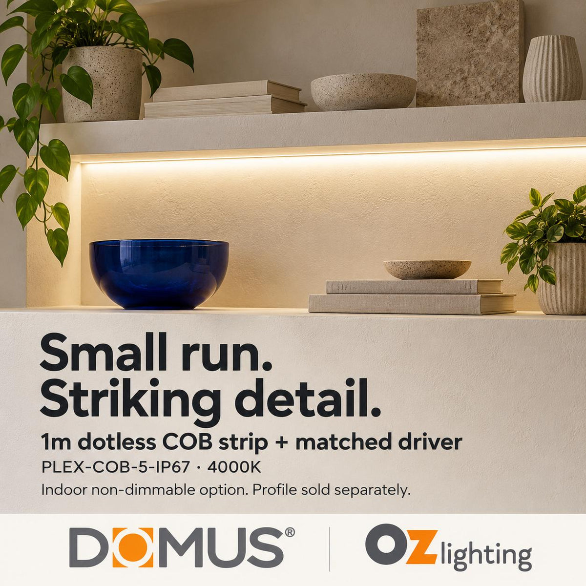 Domus PLEX 1 Metre 5W/m Neutral White Outdoor Strip and Driver Bundle-Domus Lighting-Ozlighting.com.au