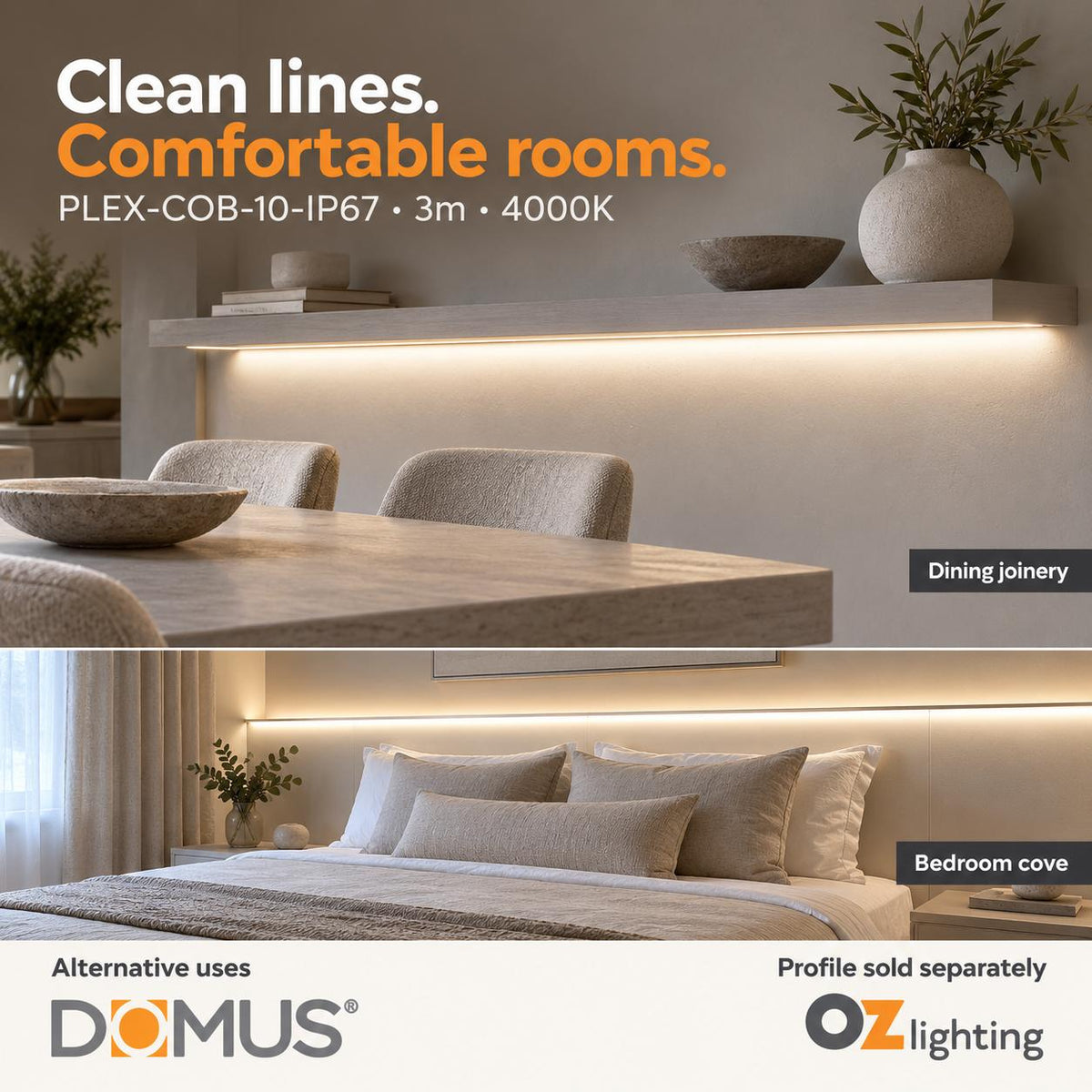 Domus PLEX 3 Metre 10W/m Neutral White Outdoor Strip and Driver Bundle-Domus Lighting-Ozlighting.com.au