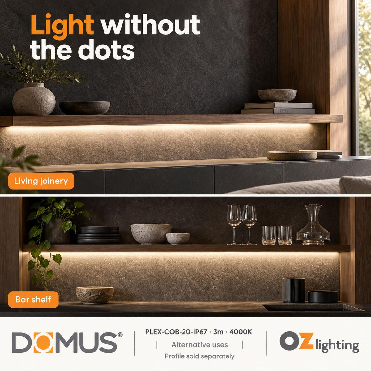Domus PLEX 3 Metre 20W/m Neutral White Outdoor Strip and Driver Bundle-Domus Lighting-Ozlighting.com.au