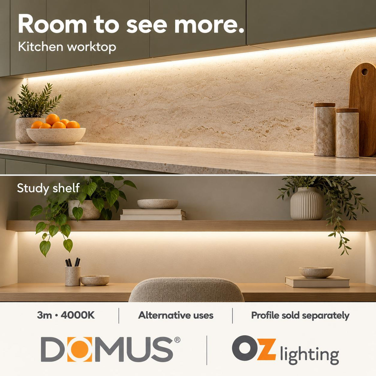Domus PLEX 3 Metre 20W/m Neutral White Strip and Driver Bundle-Domus Lighting-Ozlighting.com.au