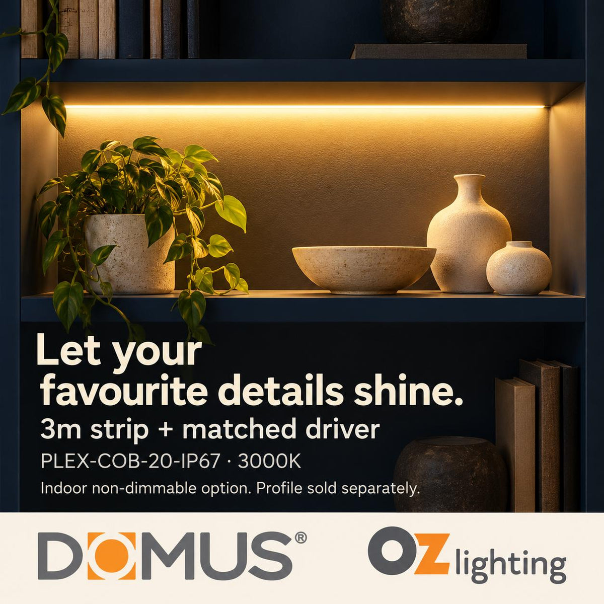 Domus PLEX 3 Metre 20W/m Warm White Outdoor Strip and Driver Bundle-Domus Lighting-Ozlighting.com.au