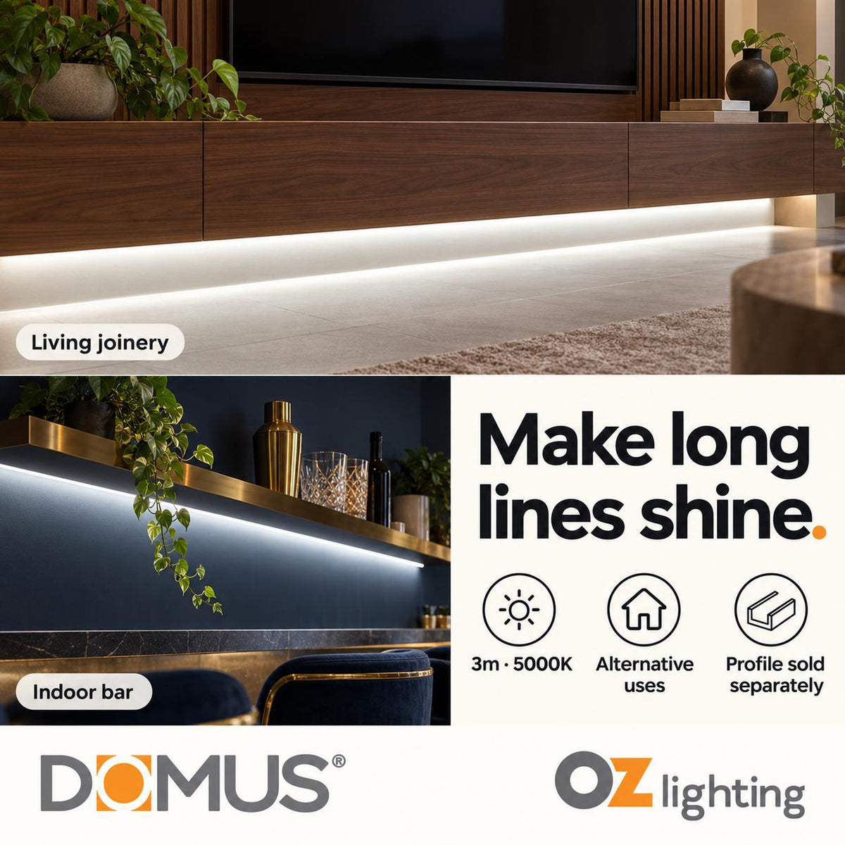 Domus PLEX 3 Metre 5W/m Cool White Outdoor Strip and Driver Bundle-Domus Lighting-Ozlighting.com.au