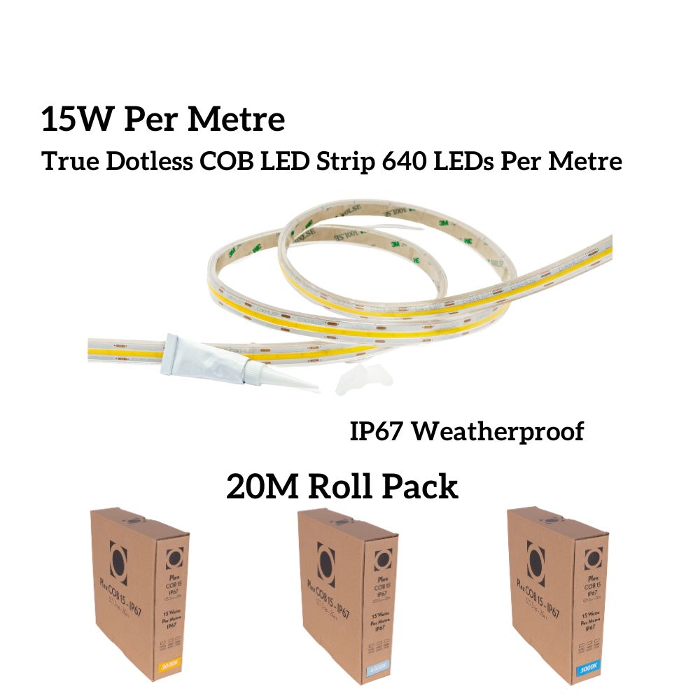 Domus PLEX-COB-15-IP67-20M LED Strip - 15W, 24V, 20m Roll Pack, Per Metre, IP67, Dotless - DRIVER REQUIRED-Domus Lighting-Ozlighting.com.au