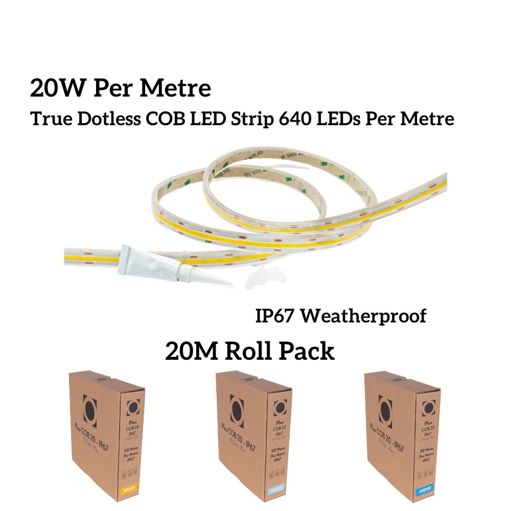 Domus PLEX-COB-20-IP67-20M LED Strip - 20W, 24V, 20m Roll Pack, Per Metre, IP67, Dotless - DRIVER REQUIRED-Domus Lighting-Ozlighting.com.au