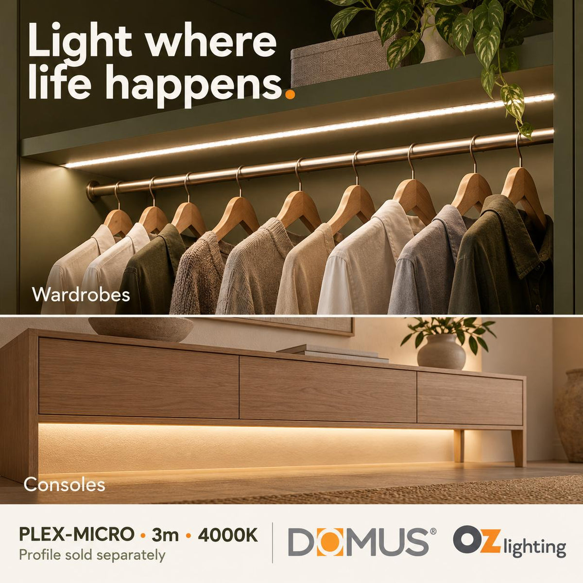 Domus PLEX Micro 3 Metre 8W/m Neutral White Strip and Driver Bundle-Domus Lighting-Ozlighting.com.au