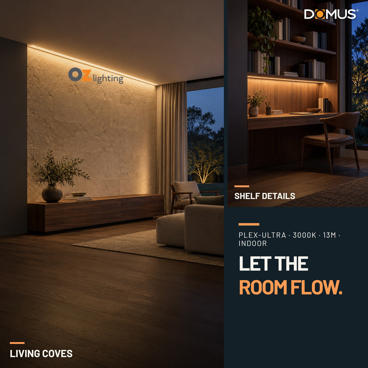 Domus PLEX Ultra 13 Metre 10W/m Warm White Strip and Driver Bundle-Domus Lighting-Ozlighting.com.au