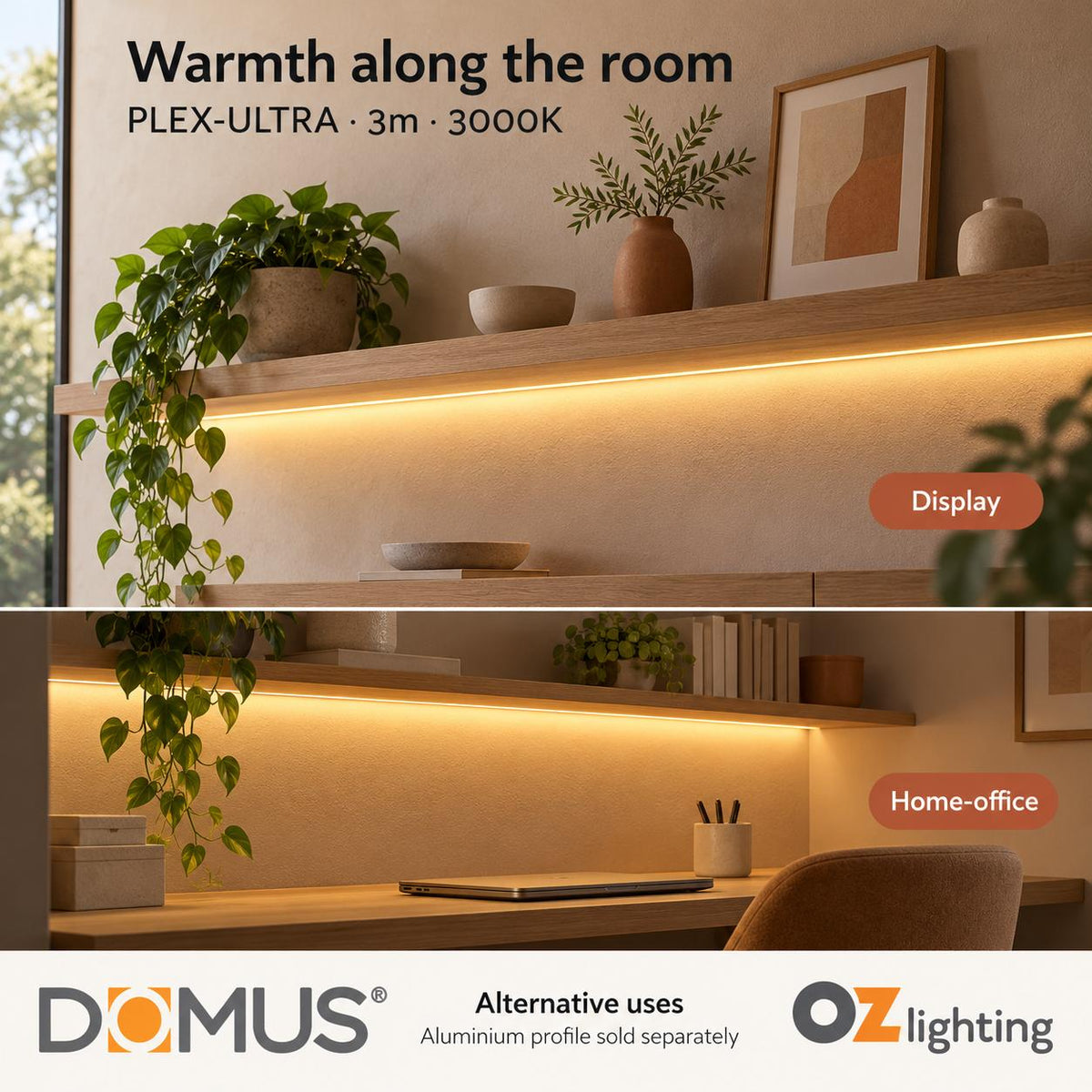 Domus PLEX Ultra 3 Metre 10W/m Warm White Strip and Driver Bundle-Domus Lighting-Ozlighting.com.au