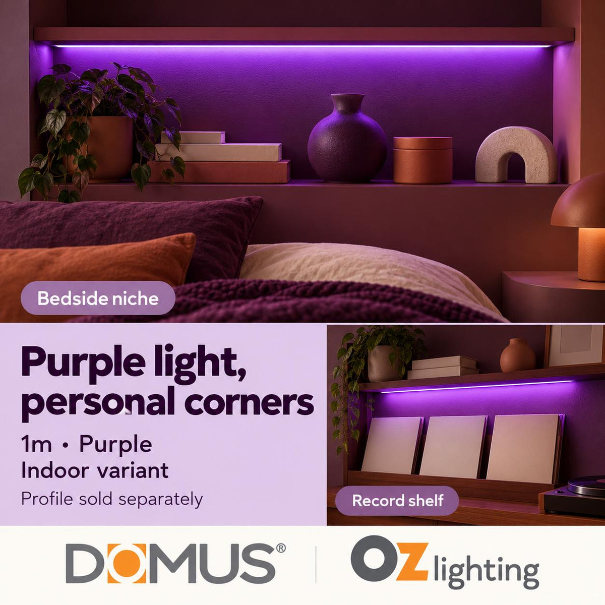 Domus PLEX Vivid 1 Metre 15W/m Purple Outdoor Strip and Driver Bundle-Domus Lighting-Ozlighting.com.au