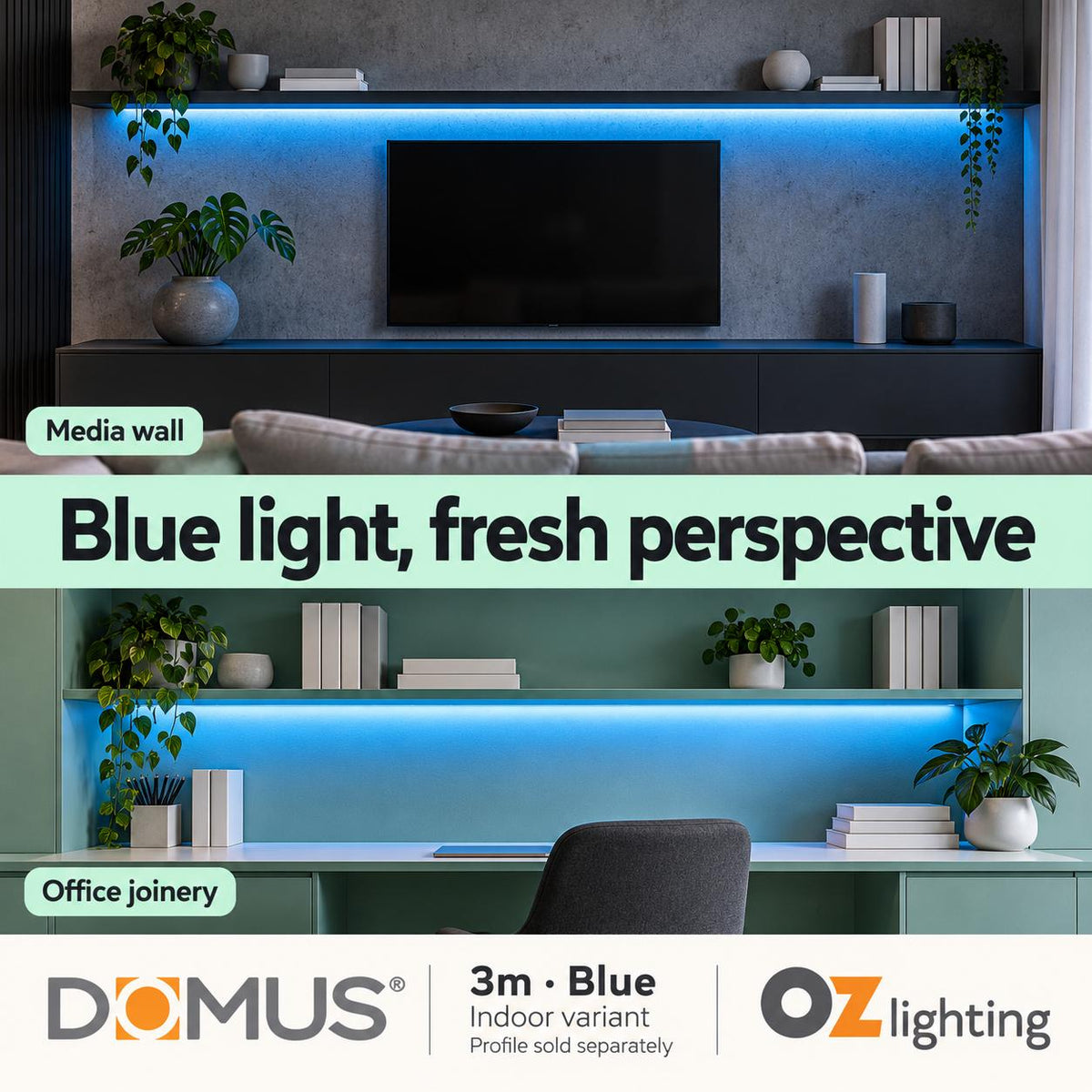 Domus PLEX Vivid 3 Metre 15W/m Blue Outdoor Strip and Driver Bundle-Domus Lighting-Ozlighting.com.au
