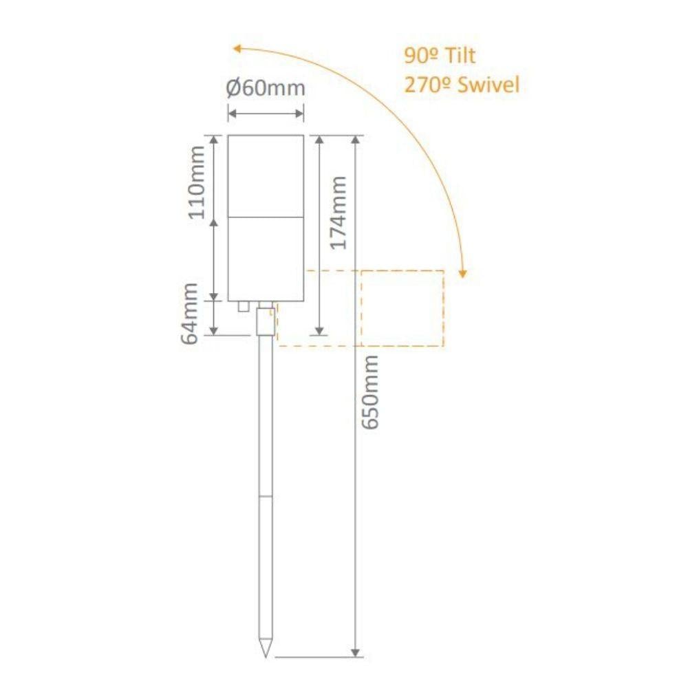 Domus SHADOW-1-GDN LED Garden Spike Light - 6W, 12V, Tri-Colour - DRIVER REQUIRED-Domus Lighting-Ozlighting.com.au