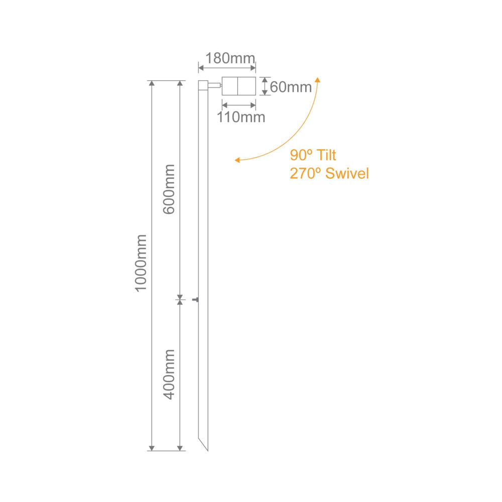 Domus SHADOW - 20W 12V Exterior LED Garden Spike Light - DRIVER REQUIRED-Domus Lighting-Ozlighting.com.au