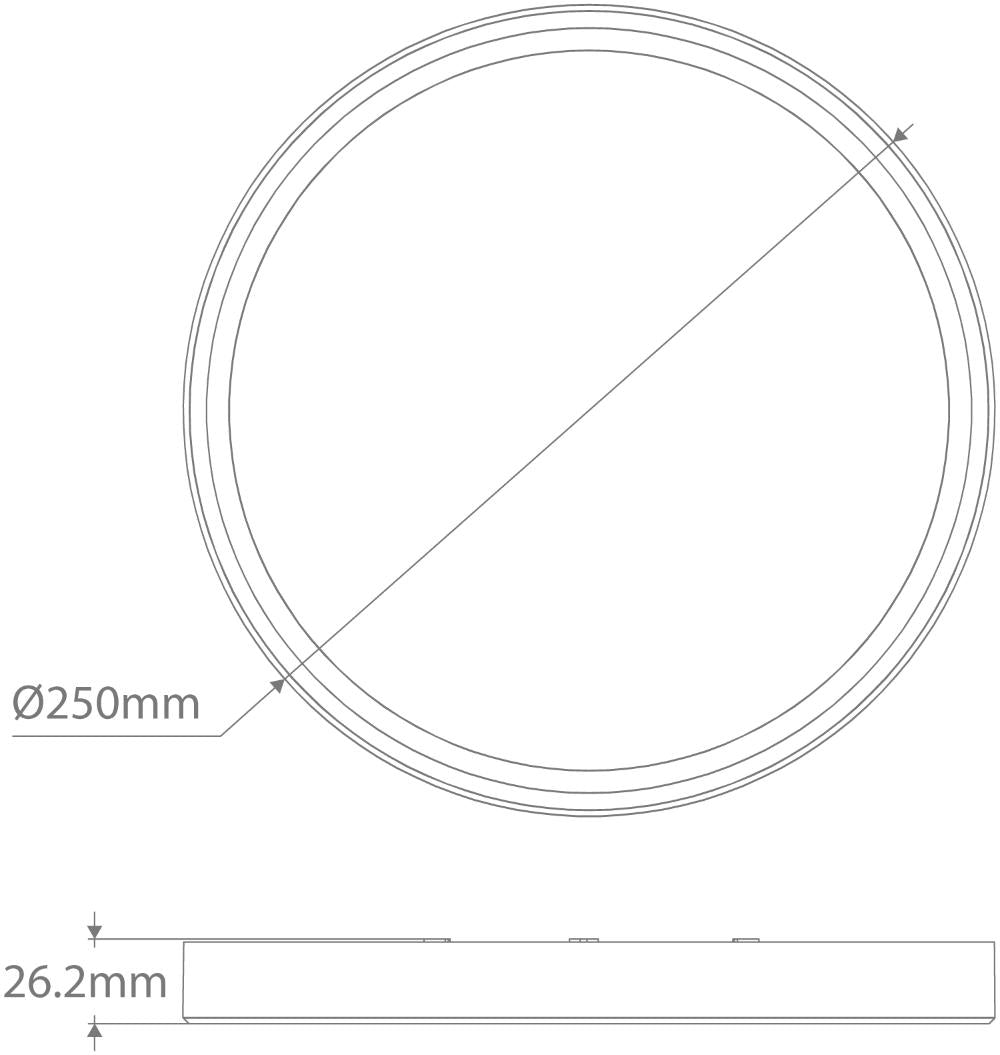 Domus SLENDA ROUND - 250mm 8W/ 13W LED Oyster Ceiling Light (switchable)-Domus Lighting-Ozlighting.com.au