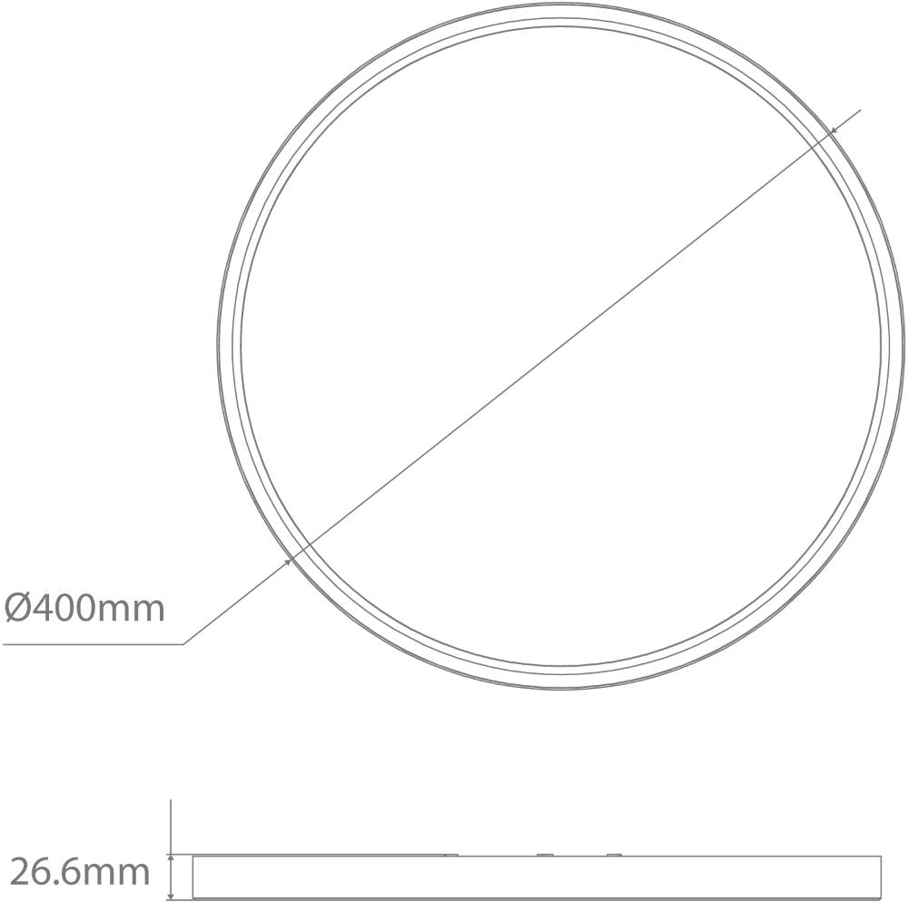 Domus SLENDA ROUND - 400mm 15/24W LED Oyster Ceiling Light (Switchable)-Domus Lighting-Ozlighting.com.au