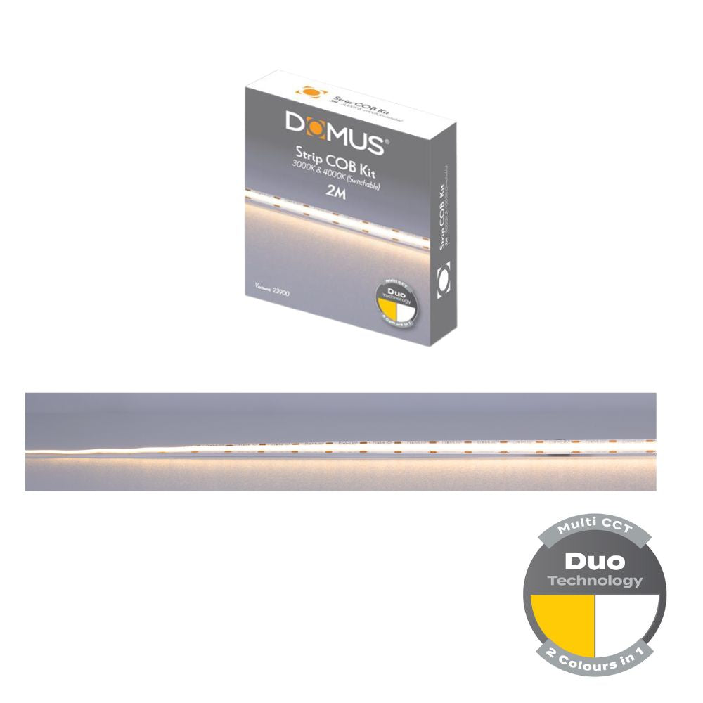 Domus STRIP-COB-KIT 6W per Metre 2-CCT Switchable COB Bright Indoor LED Strip Light Kit - IP44-Domus Lighting-Ozlighting.com.au