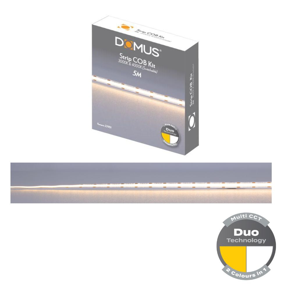 Domus STRIP-COB-KIT 6W per Metre 2-CCT Switchable COB Bright Indoor LED Strip Light Kit - IP44-Domus Lighting-Ozlighting.com.au