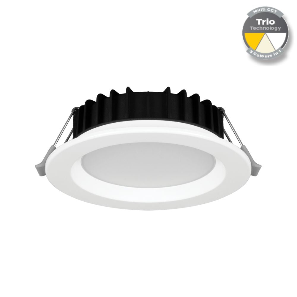 Domus TACK-8 LED Downlight - 8W, Tri-Colour, Dimmable, IP44, Deep Face-Domus Lighting-Ozlighting.com.au