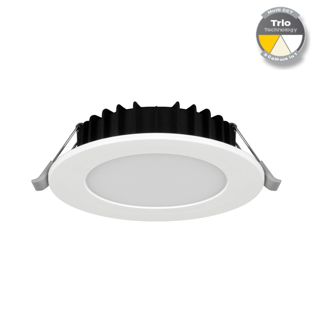 Domus TICK-8 LED Downlight - 8W, Tri-Colour, Dimmable, IP44, Flat Face-Domus Lighting-Ozlighting.com.au