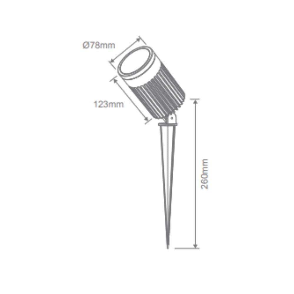 Domus ZOOM-PRO-30 LED Garden Spike Light - 30W, 12/24V, Tri-Colour, Black - DRIVER REQUIRED-Domus Lighting-Ozlighting.com.au