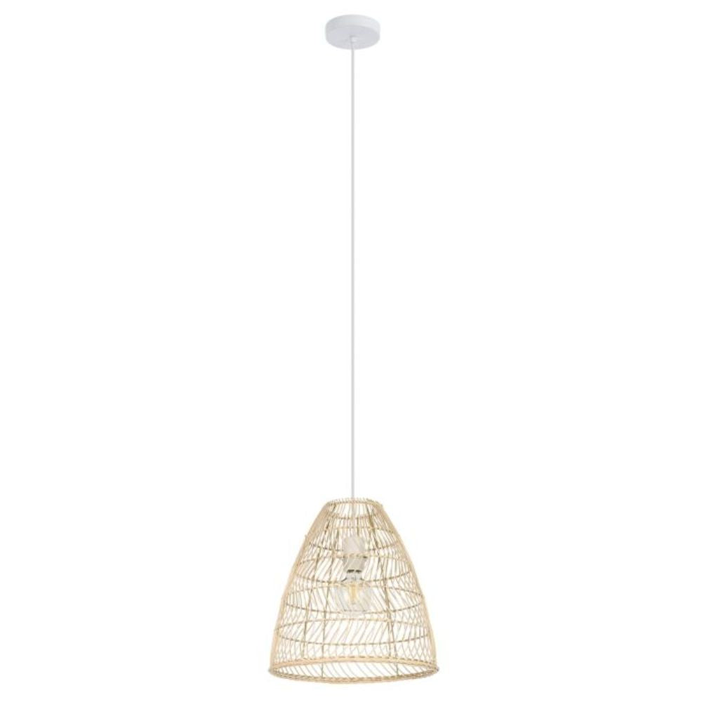 Eglo AYESGARTH Pendant - 1 Light Natural Rattan Wicker-Eglo-Ozlighting.com.au