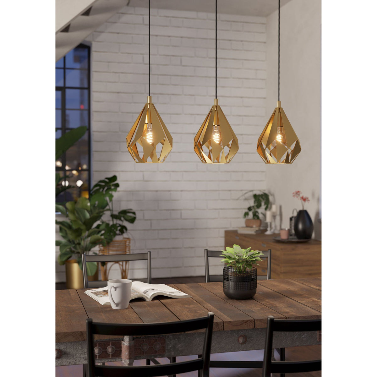 Eglo CARLTON Pendant - 1/3 Light-Eglo-Ozlighting.com.au