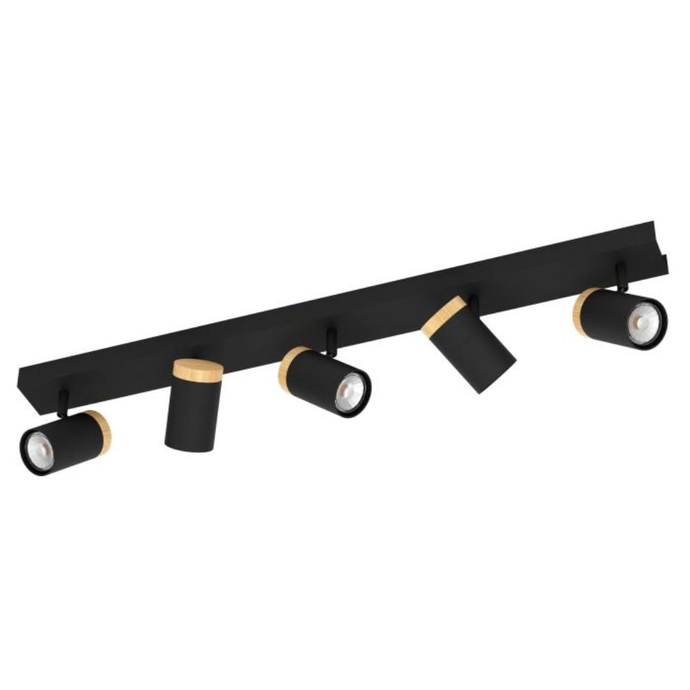 Eglo CARTAGENA - Indoor Steel and Wood GU10 LED Spotiight-Eglo-Ozlighting.com.au