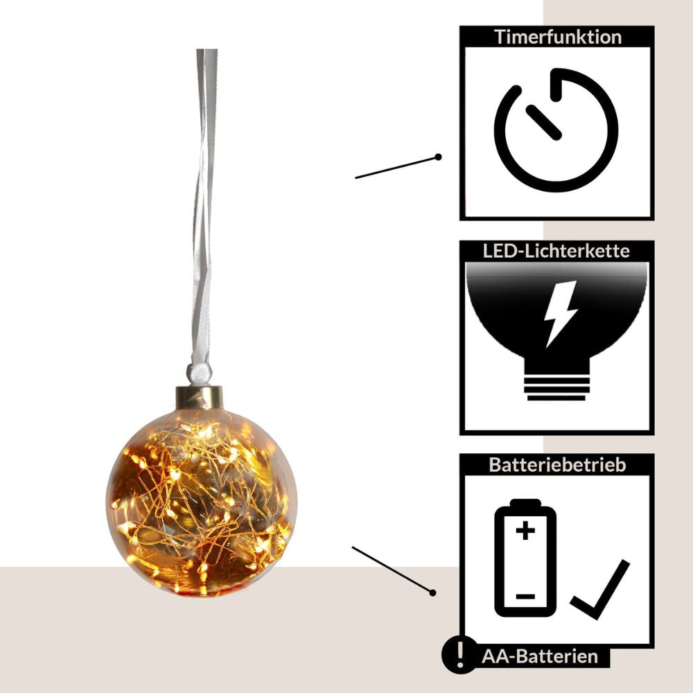 Eglo CHRISTMAS - .012W Glow Hanging Ball Decoration-Eglo-Ozlighting.com.au