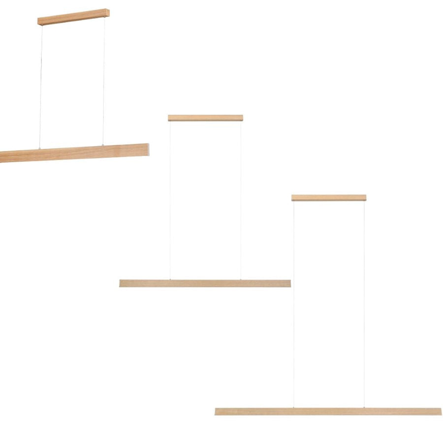 Eglo CLIMENE 2 - 2 Light Oak Aluminium Linear LED Pendant-Eglo-Ozlighting.com.au
