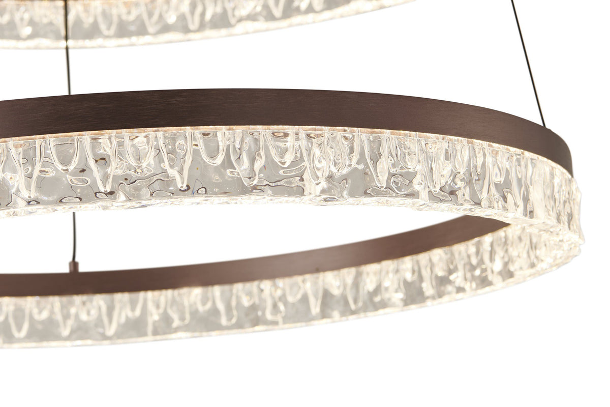 Eglo FLORENCIA LED Pendant - 1000mm Tiered Ring, Brown-Eglo-Ozlighting.com.au