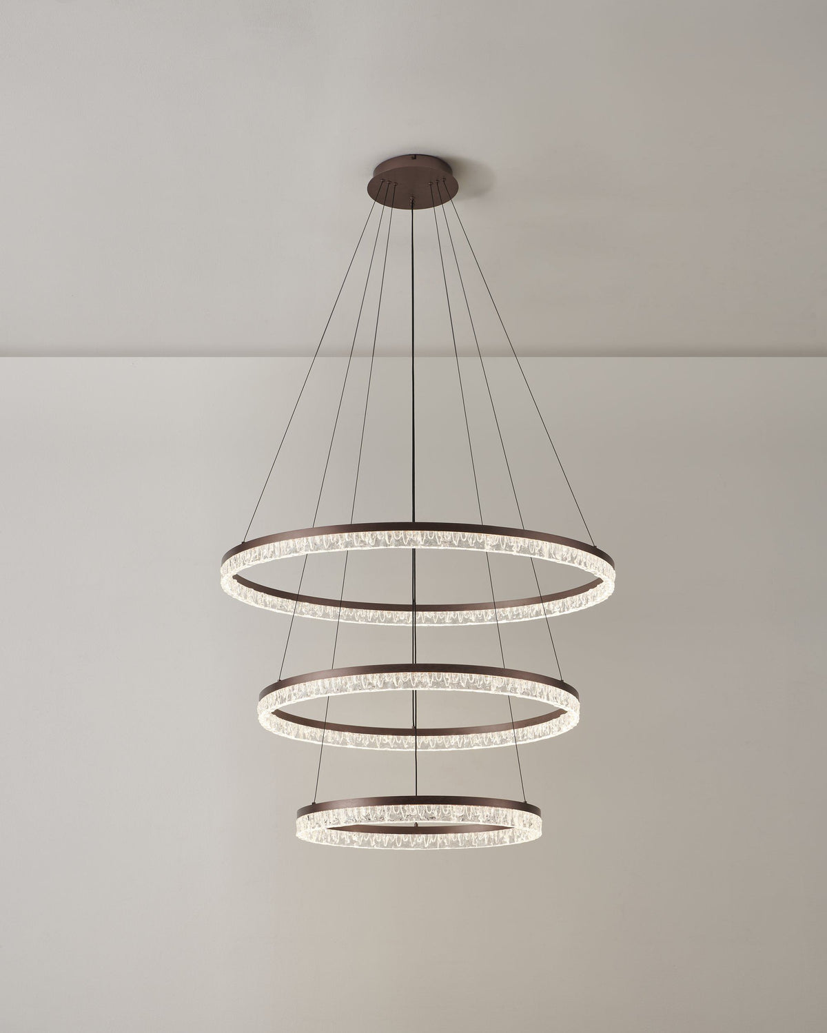 Eglo FLORENCIA LED Pendant - 1000mm Tiered Ring, Brown-Eglo-Ozlighting.com.au