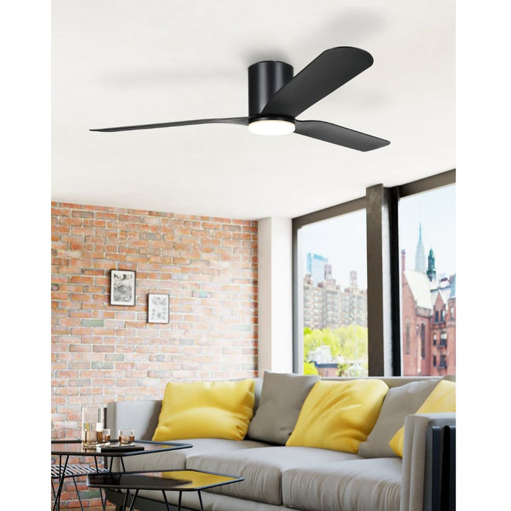 Eglo ILUKA - 3 Blade 60" 1500mm DC Hugger Ceiling Fan with LED Light-Eglo-Ozlighting.com.au