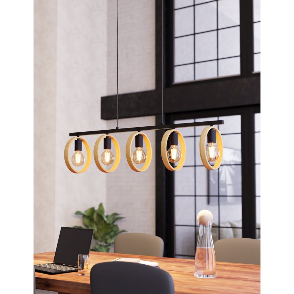 Eglo IPSDEN Pendant - 3/5 Light Steel-Eglo-Ozlighting.com.au