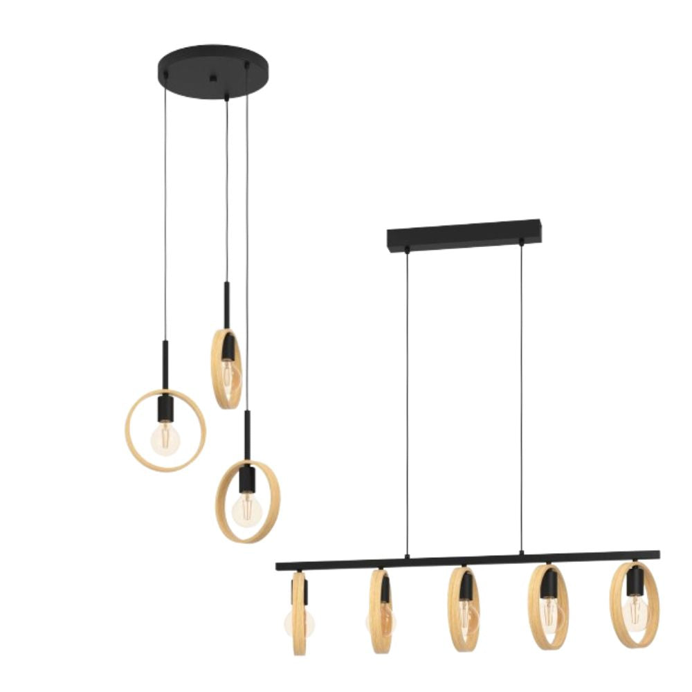 Eglo IPSDEN Pendant - 3/5 Light Steel-Eglo-Ozlighting.com.au